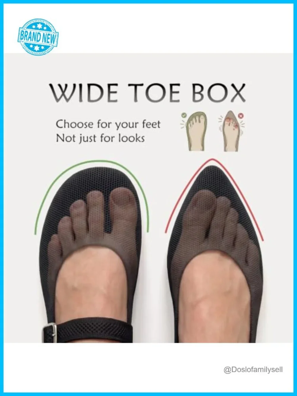Barefoot Wide Toe Box Zero Drop Knit Mary Jane Flats Adjustable Strap